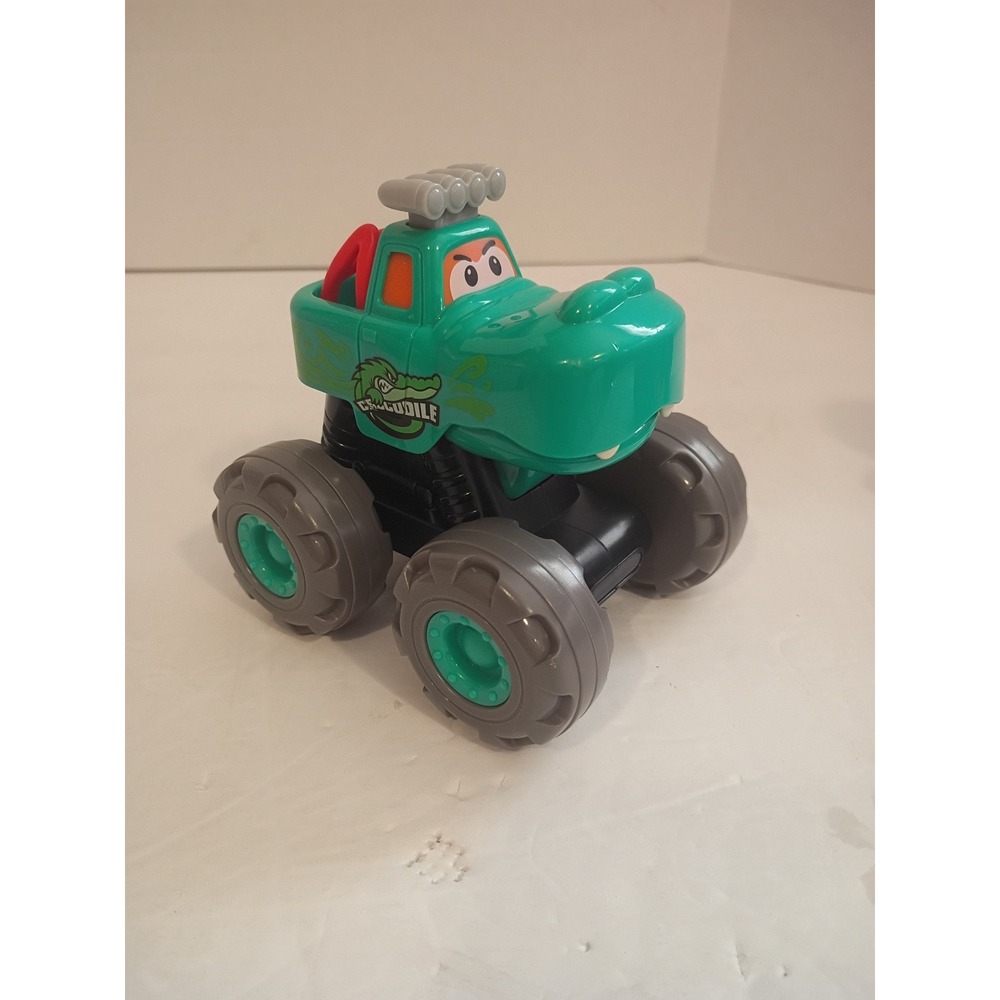 Green Crocodile Monster Truck Toy Chomping Mouth Action Kids Toddler Vehicle